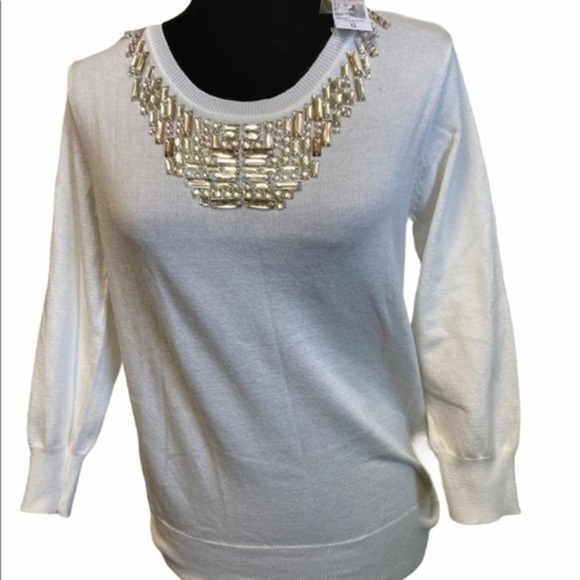 Roz & Ali Women’s White Sweater Size Small - Picture 1 of 12